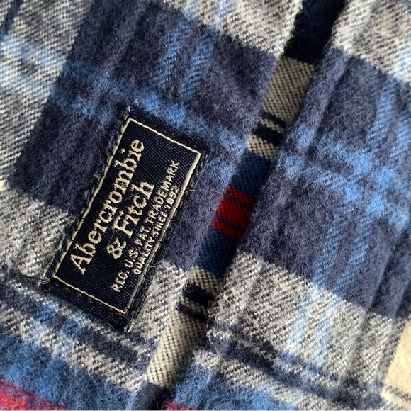 Men Abercrombie & Fitch XXL Plaid Button Long Sleeve Shirt Rodeo Western Preppy - Picture 9 of 11